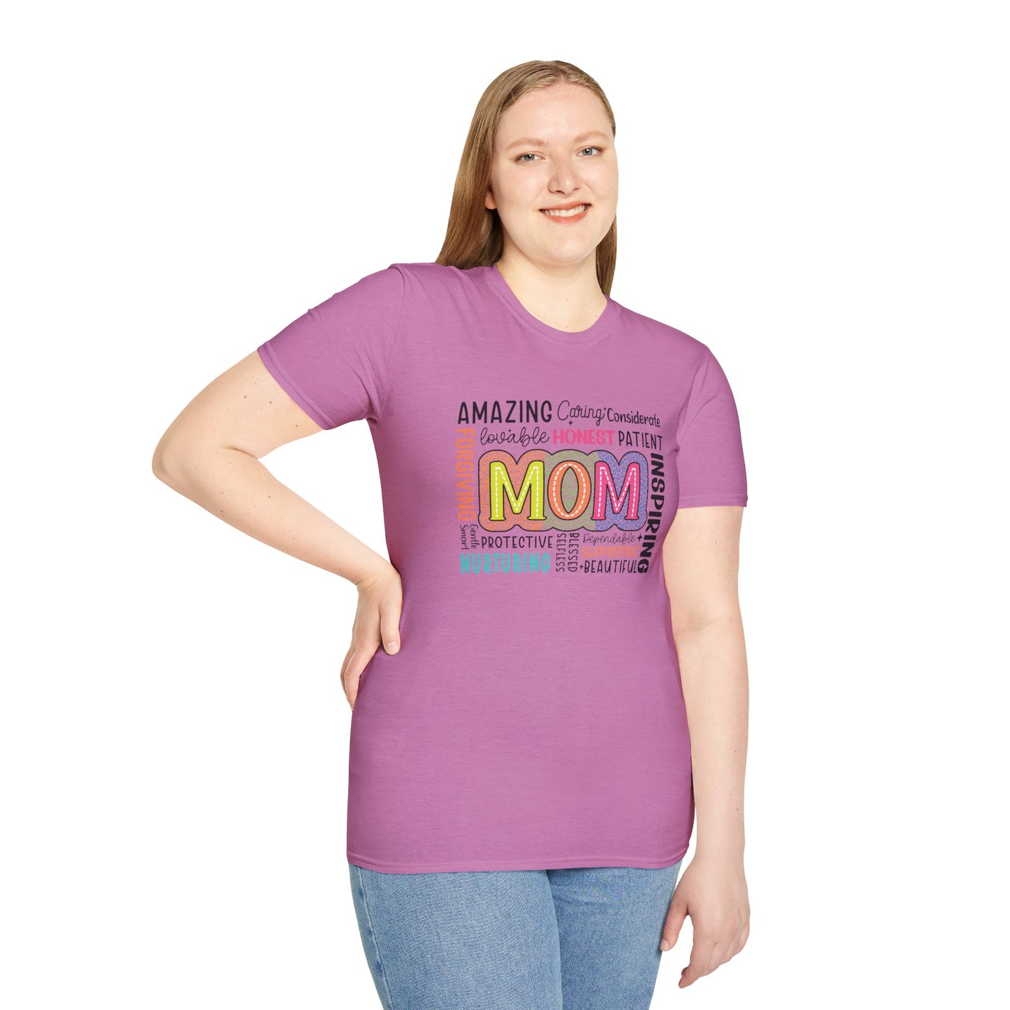 Mom Word Art Unisex Softstyle T-Shirt - Perfect Gift for Mother's Day