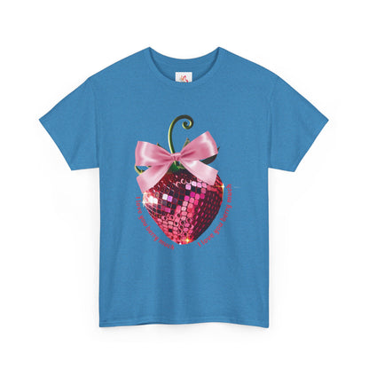Pink Disco Ball Strawberry Unisex Tee - I Love You Berry Much Shirt