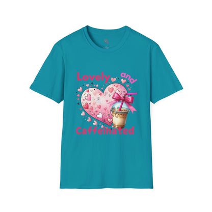 Lovely and Caffeinated T-Shirt - Unisex Softstyle