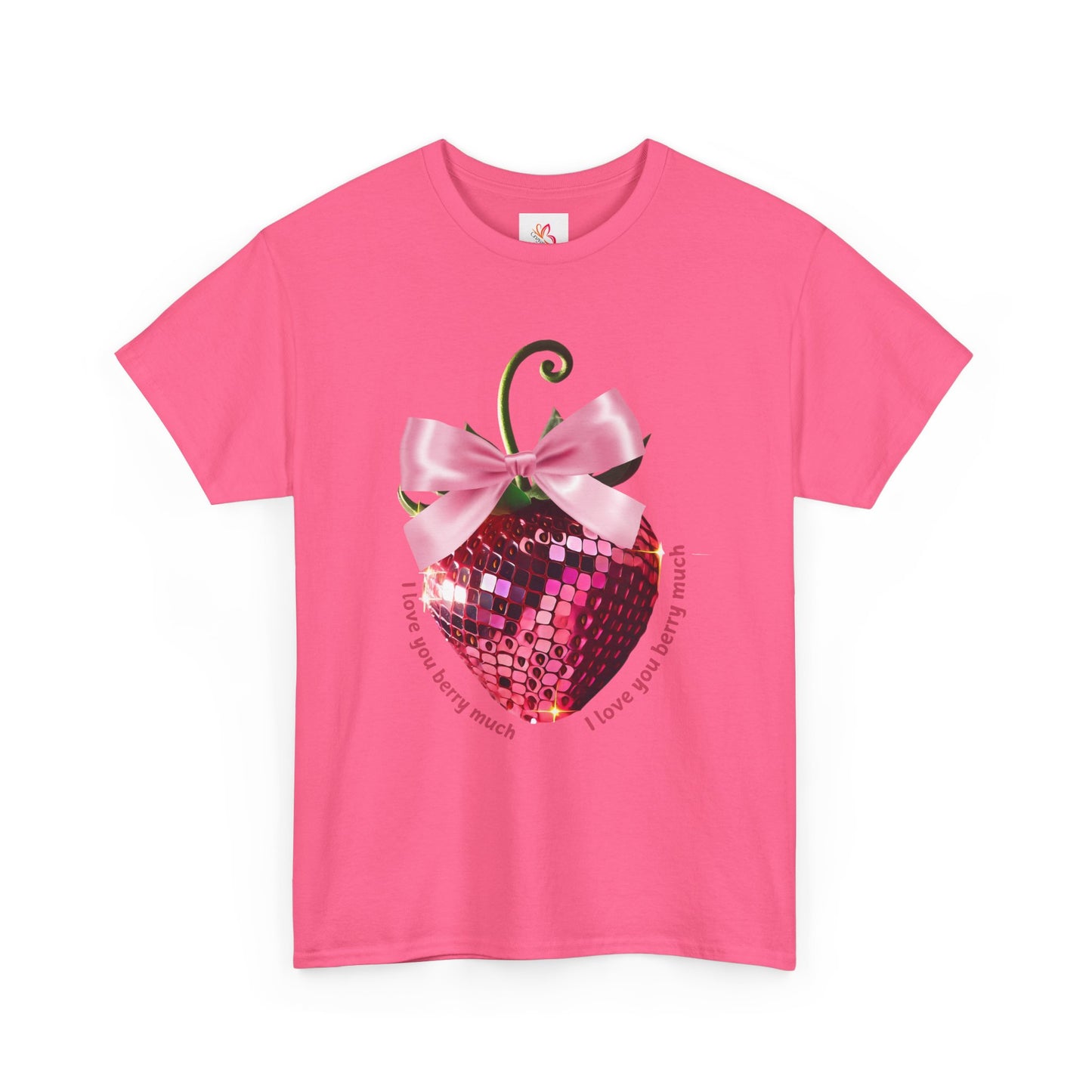 Pink Disco Ball Strawberry Unisex Tee - I Love You Berry Much Shirt