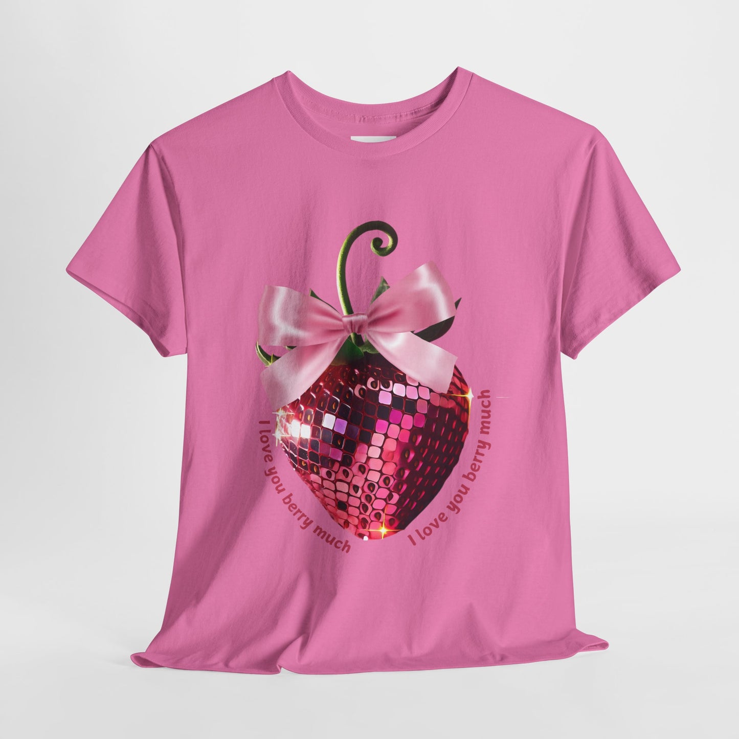 Pink Disco Ball Strawberry Unisex Tee - I Love You Berry Much Shirt