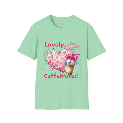 Lovely and Caffeinated T-Shirt - Unisex Softstyle