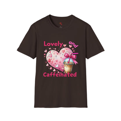 Lovely and Caffeinated T-Shirt - Unisex Softstyle